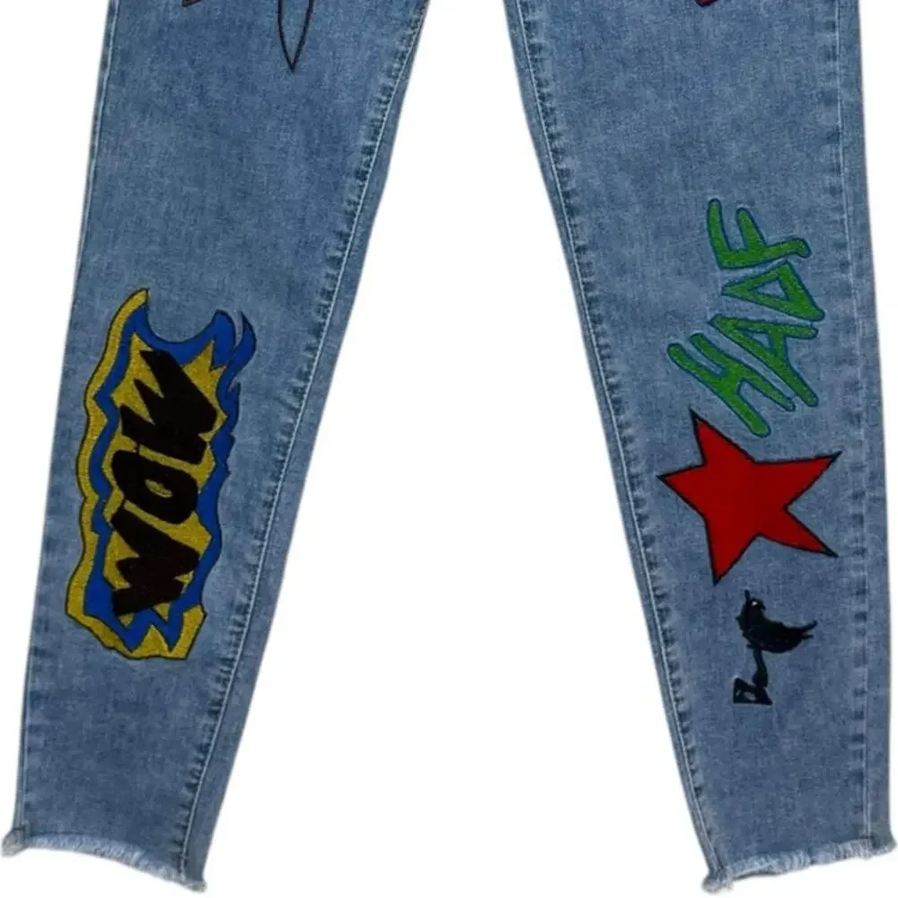 LC Lizette Collection Patchwork Jeans Denim Pants Women's Size 27 Y2K Streetwear - Picture 5 of 9